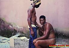 Feeling wild during Easter, watching ebony babe moan while taking big black cock