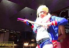 Harley Quinn enjoys a bat-based sexual experience