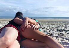 Whoa! This MILF got a surprise anal pounding on the beach today!