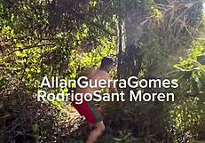 Students help arrange tatami for training at the farm.