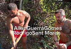 Students help arrange tatami for training at the farm.