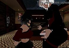 Femboy enjoys a deepthroat blowjob from a shemale police officer at work
