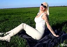 Doggystyle Sex In Field With Big Boobs Tattoo Girl