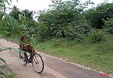 Okonkwo gave the village slay queen a lift with his bicycle and fucked her outdoor