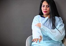 hey, check this wild medical latex gloves fetish in action! 🧤