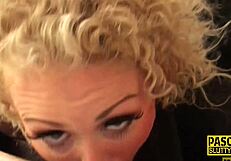 busty milf sub sucks cock deepthroat.