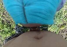 Vulgar Teen Student Sucks Cock in Public Park