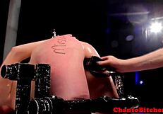 Mistress punishes her submissive lesbian lover in the garage