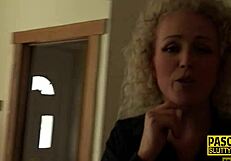 busty milf sub sucks cock deepthroat.