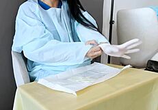 hey, check this wild medical latex gloves fetish in action! 🧤