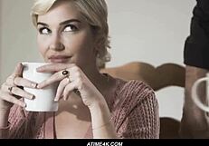 Blonde woman explores forbidden seductions in a cheating scenario