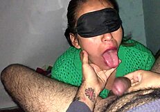 Putita chupadora begs for leche in solo blowjob