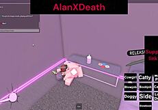 I gave her an intense orgasm in Roblox with blowjob and doggystyle