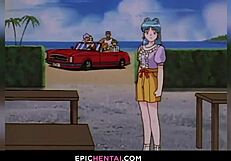 Mahoko's first sexual experience in animated hentai form
