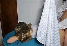 that pervert doctor filled my patient with cum in her huge ass.