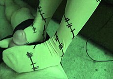 want to see my asian footjob with pre-cum on pantyhose?