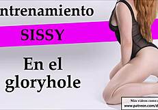 Joi sissy's gloryhole training with ASMR audio