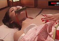 nezuko avoids becoming a demon by masturbating in this japanese hentai anime