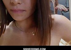 Petite Latina teen Aria Lee gets fucked by step brother