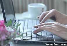 Shaved pussy European teen gets a hard cock licking