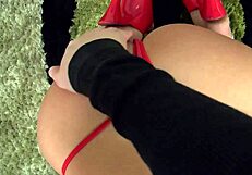 Felicity feline gives sloppy gagging blowjob deepthroat in public threesome with cum in mouth