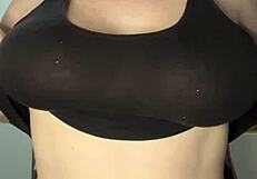 Emotional Slapping My Huge Tits Against Table Feels So Wild