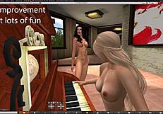 Megan Fox at the piano in a captivating performance.