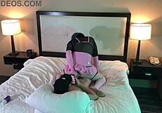 Is this sexy trans woman riding cock while in chastity?