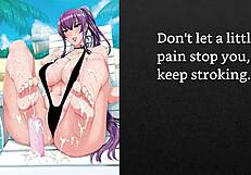 Faygrey and Busujima Saeko humiliate their new pet with joi cei petplay degradation in no toys session.