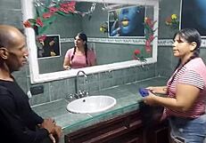 My boss seduces me in the bathroom, fucking my big pussy