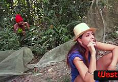 safada milf priscila brandão takes anal in the forest with interracial oral.