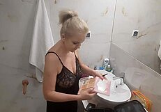 Jenny The Blonde Gets Ready For A Fun Disco Night!