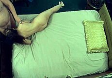 Top view of mature married couple banging in matrimonial bed