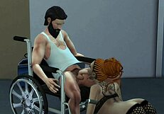 tattooed girl has sex with an invalid in anime