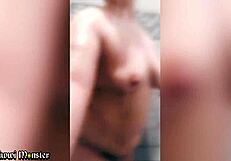 Chubby BBW Dances And Showers Soapy In Public Gym Outdoor