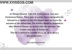 Femdom commands intense jerk off session six.