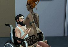 tattooed girl has sex with an invalid in anime