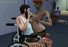 tattooed girl has sex with an invalid in anime