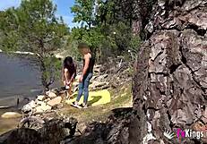 you see this voyeur filming the amateur couple fucking outdoors?