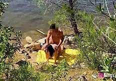 you see this voyeur filming the amateur couple fucking outdoors?