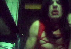 watch this tranny bitch getting a cumshot with toys