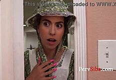 How Does This Amish Teenie Break Free with Stepsis in Wild 3some?