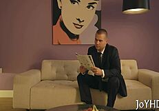 Hey, watch this barely legal teen suck cock and take it deep. Think she can handle more in her tight pussy?