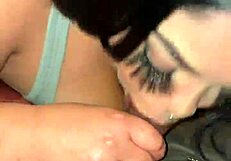 Neighbor came over for movie but, oops, I sucked his huge dick instead!