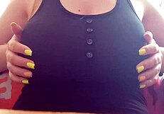 Wow, this excited student teases her big tits on camera at LuxuryOrgasm