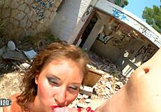 Perfect Spanish blonde babe sucks and fucks