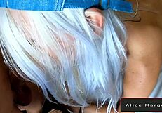 anal creampie sperm flows from beauty blonde's hole after assfucking