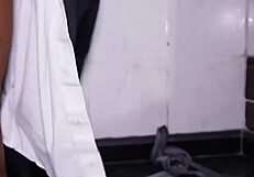 Amateur gay encounter with bathroom attendant