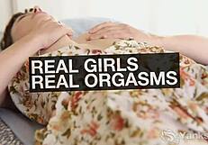 Blue Lingerie Toying Her Hairy Snatch