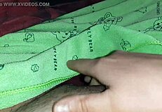 Classmate Searches For Book While Girl Masturbates Under Covers To Orgasm